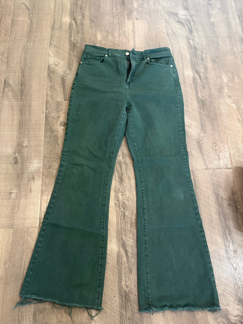 Loft - Forest Green Flared Skinny Jeans